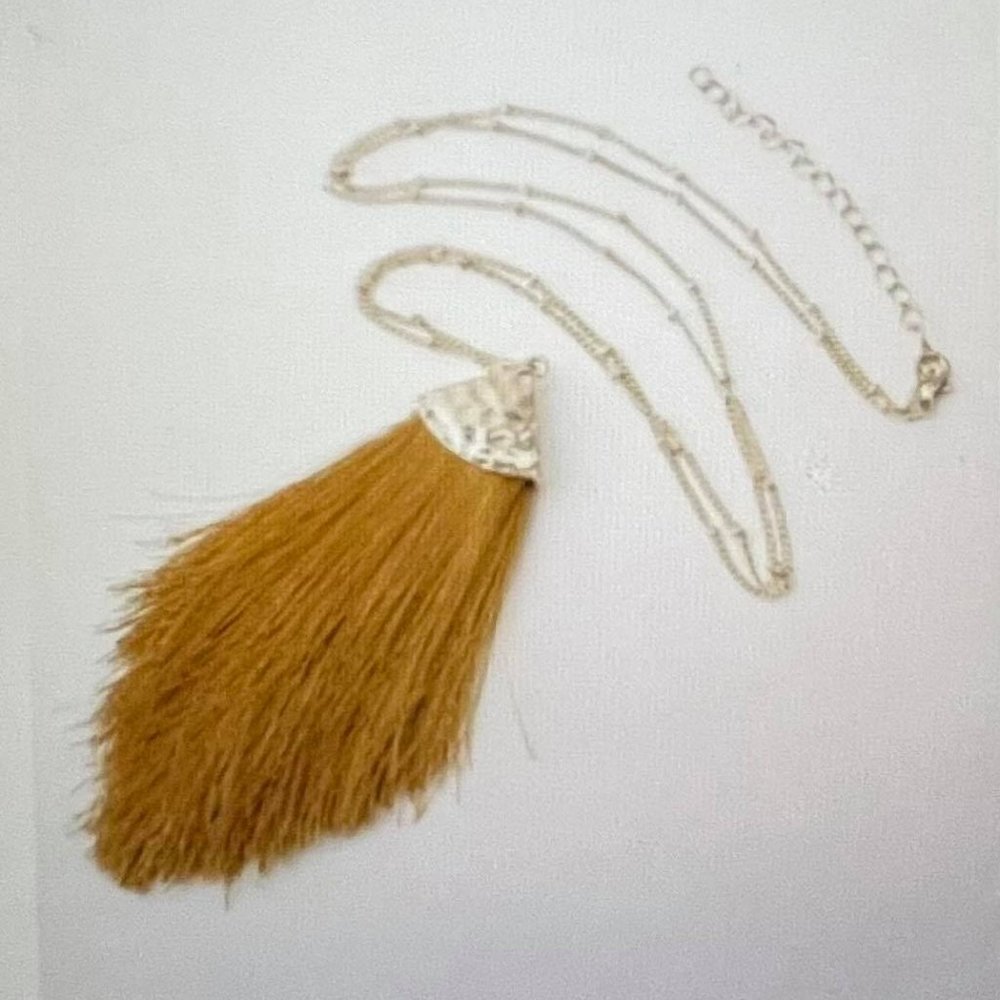 Thread Tassel Pendant Long Chain Sweater Necklace